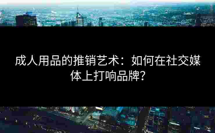 成人用品的推销艺术：如何在社交媒体上打响品牌？